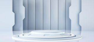 科技展台立体几何白色c4d图片