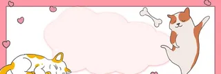 猫狗边框背景图片