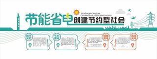 节约用电 文化墙图片