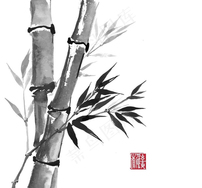水墨竹子图片