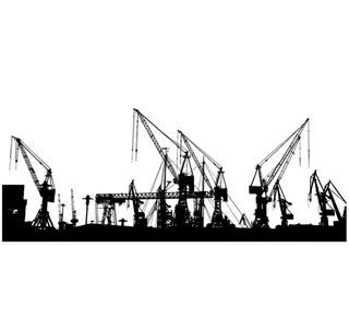 塔吊剪影图片