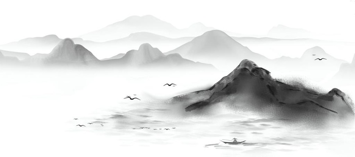 水墨山水展板图片(4000x1890)psd模版下载