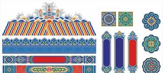 古典花纹边框横梁图片