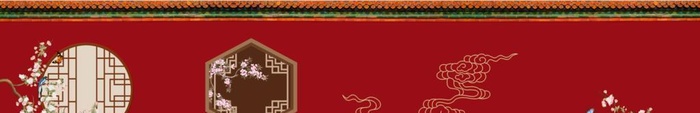新中式故宫红墙 花鸟图片(18661x5906)psd模版下载