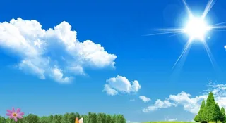 蓝天白云草地背景图片