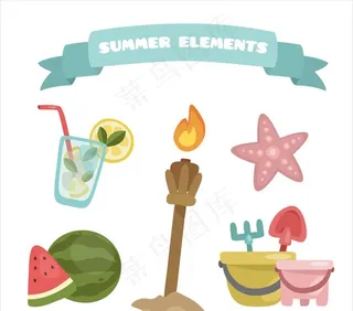 卡通夏季元素图片