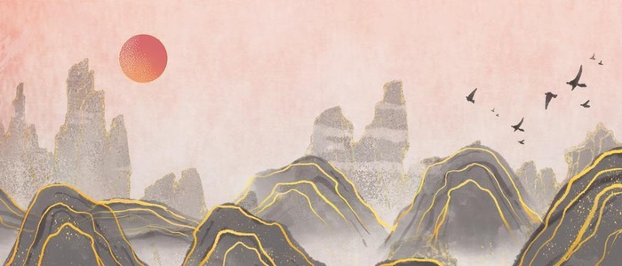 水墨插画图片