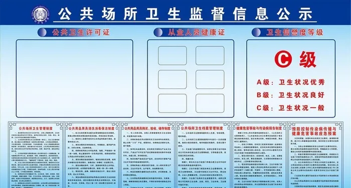 公共场所卫生监督信息公示栏图片(7677x4843)psd模版下载