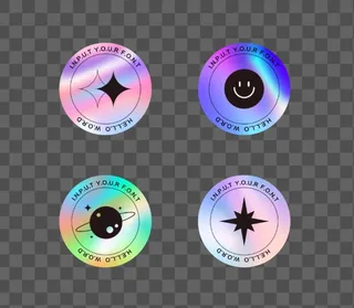 潮流酷炫镭射渐变贴纸图片