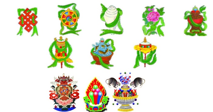 吉祥八宝图片(2830x1575)psd模版下载