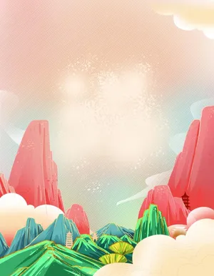 水墨背景  彩色图片