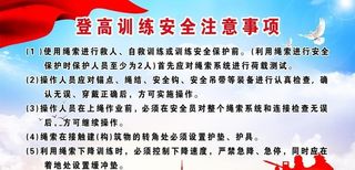 登高训练安全注意事项消防队展板图片