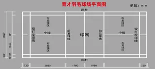 羽毛球场平面图图片