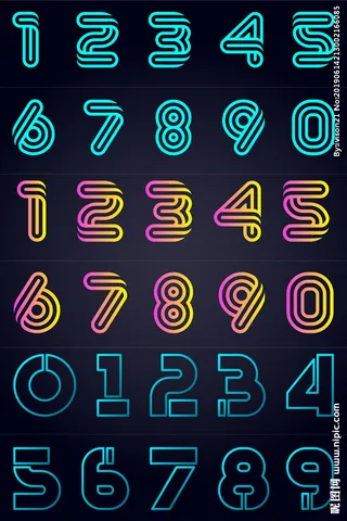 线条数字图片