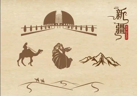 骆驼剪影,雪山剪影,沙漠,民族,新疆