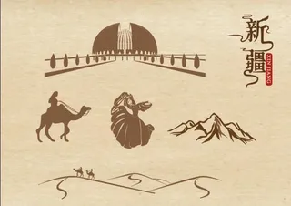 骆驼剪影,雪山剪影,沙漠,民族,新疆