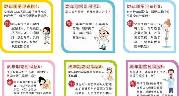 卡通更年期解答图片cdr矢量模版下载