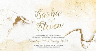 水彩轻奢婚礼台卡生日开业海报图片