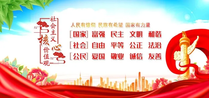 *核心,价值观,社会价值观,(3543x1772)psd模版下载