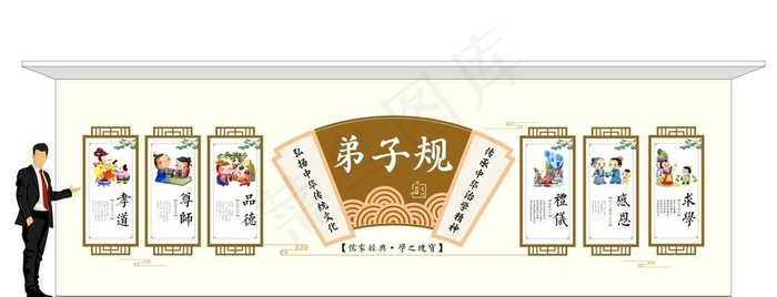 弟子规文化墙模板图片cdr矢量模版下载