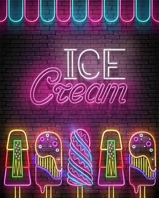 霓虹灯冰淇淋 图片