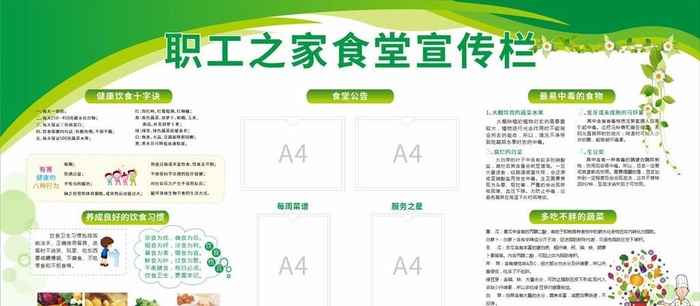 食堂展板 宣传图片cdr矢量模版下载