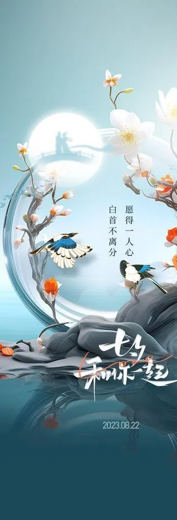 七夕图片(1181x2539)psd模版下载