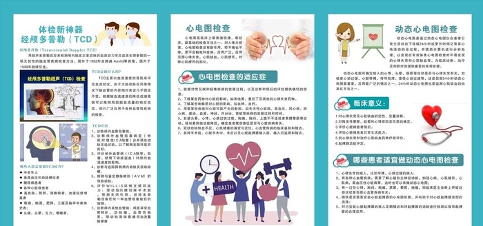 TCD心电图动态心电图展板图片cdr矢量模版下载