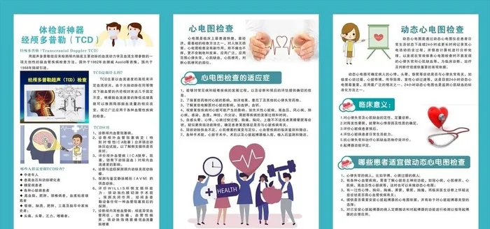 TCD心电图动态心电图展板图片cdr矢量模版下载