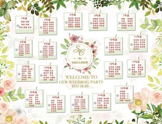 森系清新座次表图片