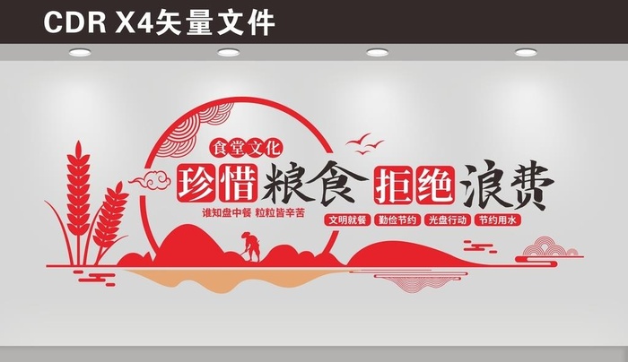 食堂文化墙图片cdr矢量模版下载