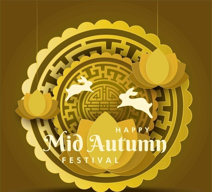 ai矢量金色月饼背景图片