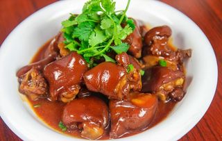 红烧猪蹄摄影图片