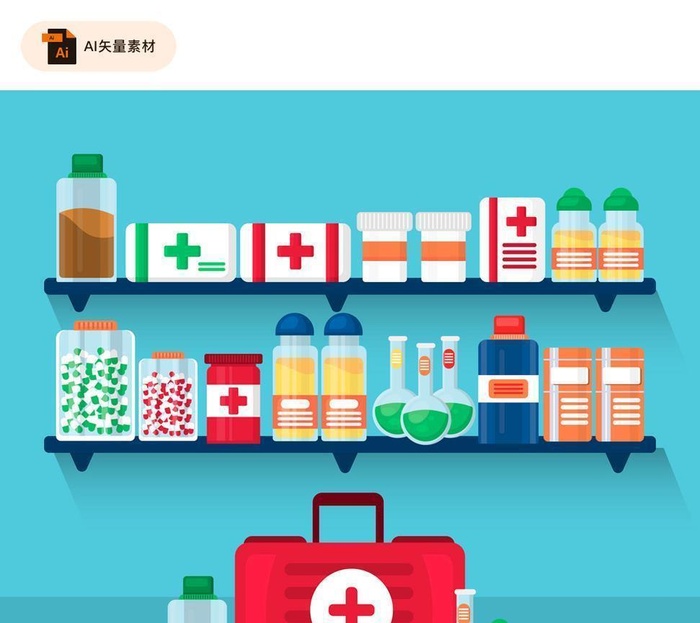 药架和医疗箱矢量图图片ai矢量模版下载