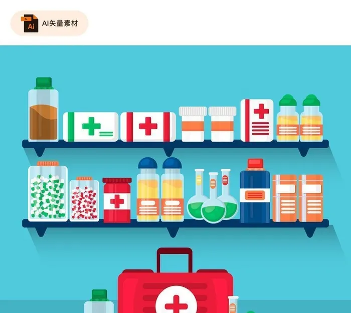 药架和医疗箱矢量图图片ai矢量模版下载