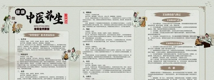 健康中医养生教育宣传展板图片(5669x2835)psd模版下载