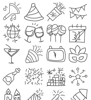 新年主题氛围实物轮廓图标素材图片