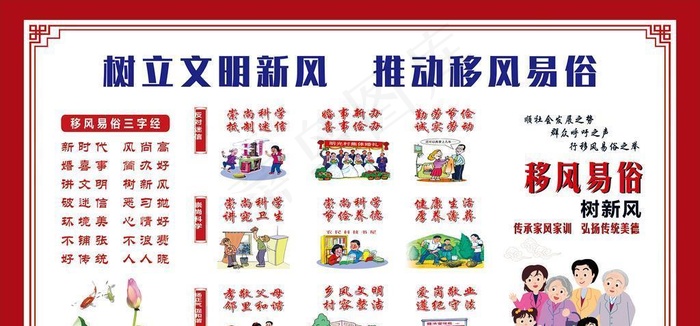 移风易俗图片cdr矢量模版下载