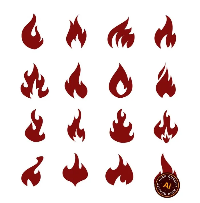 火焰图标图片ai矢量模版下载