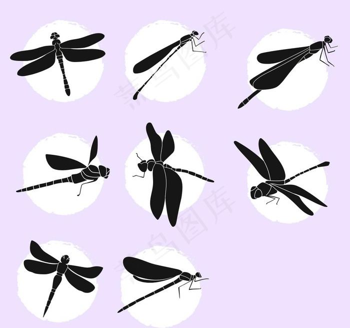 蜻蜓剪影图标图片