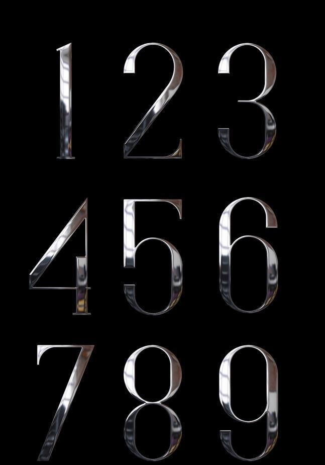 金属电镀数字图片