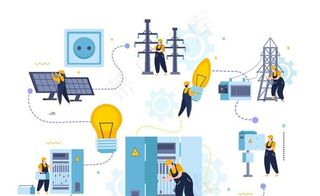电力新能源科技插画图片