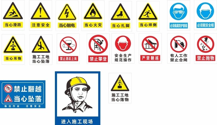 安全警示标志图片cdr矢量模版下载