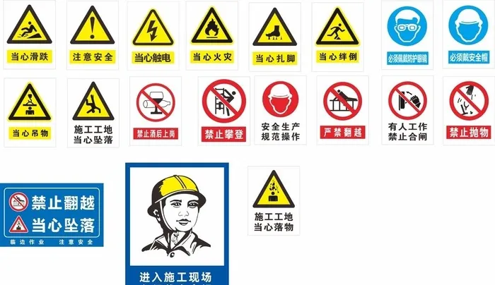 安全警示标志图片cdr矢量模版下载