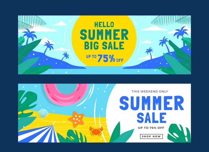 夏季促销横幅图片ai矢量模版下载