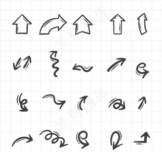 手绘箭头矢量素材图片