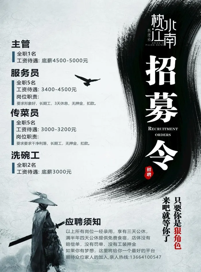招聘信息服务员图片(5906x8268)psd模版下载