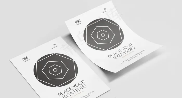 宣传单样机图片(2700x1800)psd模版下载