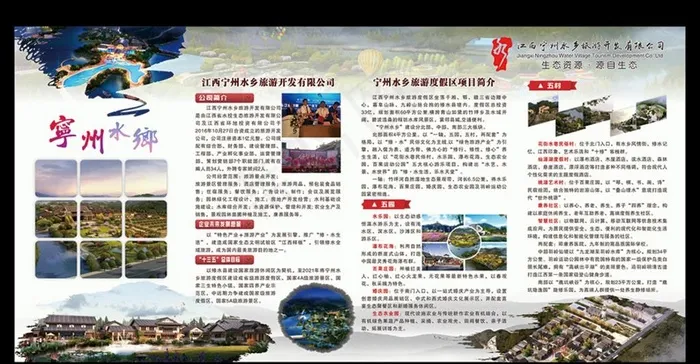 水乡介绍展板图片cdr矢量模版下载