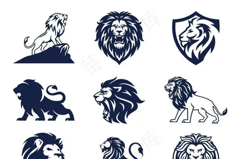 笔刷,画笔,轮廓,形状,路径,狮子,狮,狮头